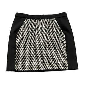J. Crew Black and White Patterned Wool Skirt | Women's 2